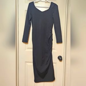Woman's Sexy Black Long sleeve open back fitted dress Sz M